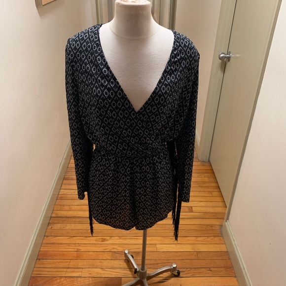 Blue and white Coachella Romper Size 10 - Picture 1 of 3